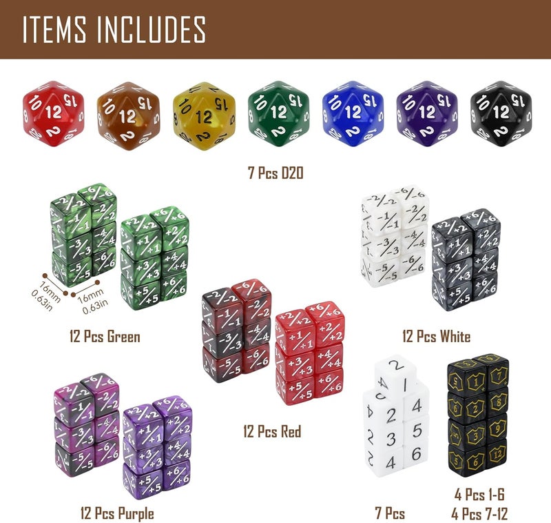 FIGURESLAB Store 130PCS MTG Keyword Counters Tokens & MTG Life Counter Dice Set for Magic Card Accessories, Compatible with MTG CCG Card Gaming Accessories - Image 2
